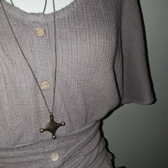 Ribbed l Butterfly sleeve blouse - Picture 2 of 2